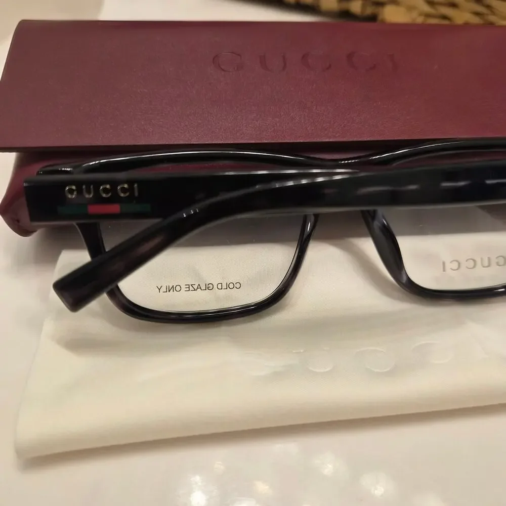 Gucci Eyeglasses GG1987O 003 Grey Tortoise Rectangle Frames Glasses Full Set 54m
